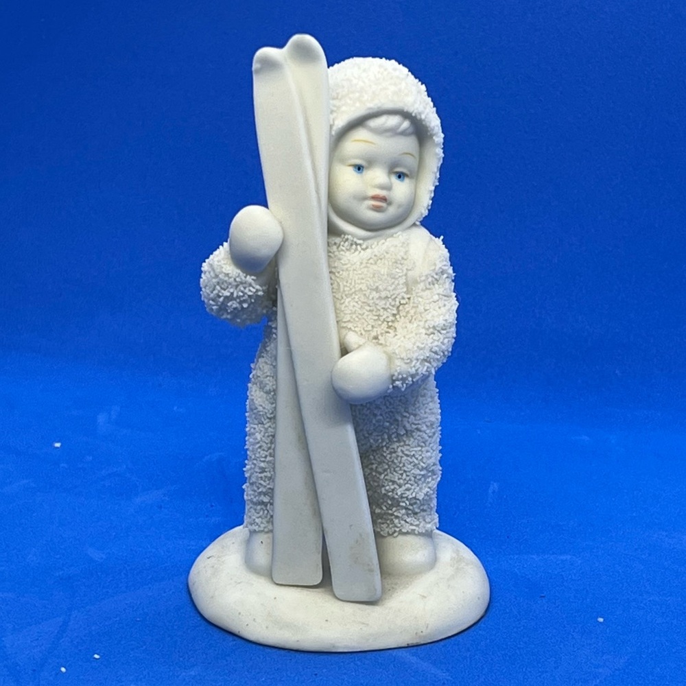 Department 56 Snowbabies "Let's Go Skiing" porcelain figurine